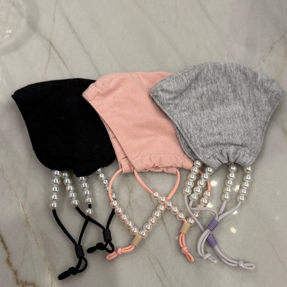 Beaded Face Masks - Black, Pink, Gray